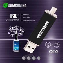 SUMSONIKO Телефон USB Flash Drive High Speed USB 2.0 OTG Pen Drive Пользовательские Подарок Ключ USB Flash Memory Stick Бесплатно доставка