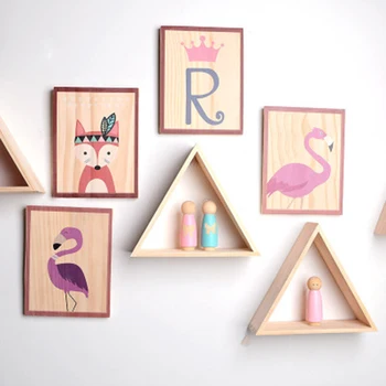 

Triangular Wooden Floating decorative Shelf Storage Display Shelf For Bedroom Living Room Office Child room home wall Decoration