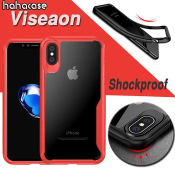 

500pcs New Viseaon Hard PC + TPU Frame Case For iPhone XS Max XR X 8 7 6 6s Plus Armor Transparent Shockproof Protection Cover