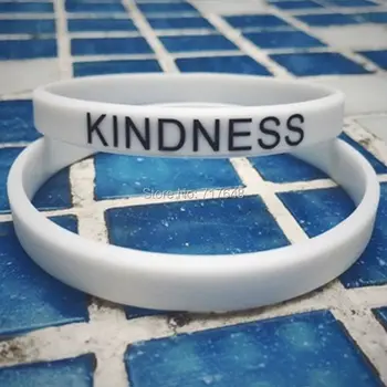 

100pcs Kindness wristband silicone bracelets free shipping by FEDEX