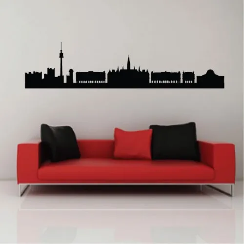 

City Silhouette Vienna Austria Skyline background Popular Fluorescent luminous Wall Sticker Decoration living room