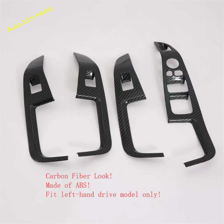 

Lapetus Door Handle Holder Window Lift Button Switch Molding Garnish Panel Cover Trim Fit For BMW X5 G05 2019 Carbon Fiber Look