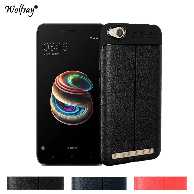 Cover Xiaomi Redmi 5A Case Litchi Striae Soft TPU Ultra Thin Phone For Wolfsay Shell 5.0" |