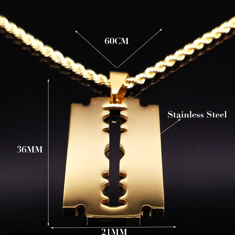 Модное ожерелье с лезвием из нержавеющей стали золотого цвета длинное ожерелье ювелирные изделия для женщин или мужчин collares largos de moda N3309