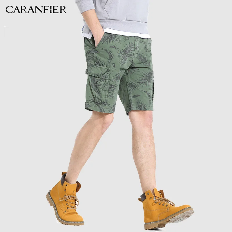 CARANFIER летние шорты мужские 98% хлопок Ретро винтажные мужские шорты с принтом простые дикие высококачественные мужские шорты без маркировки