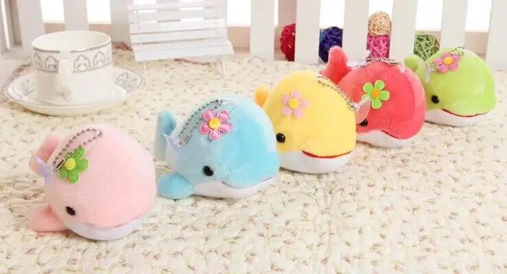 12cm super cute dolphine plush toy porpoise stuffed font b doll b font small pendant phonestrape