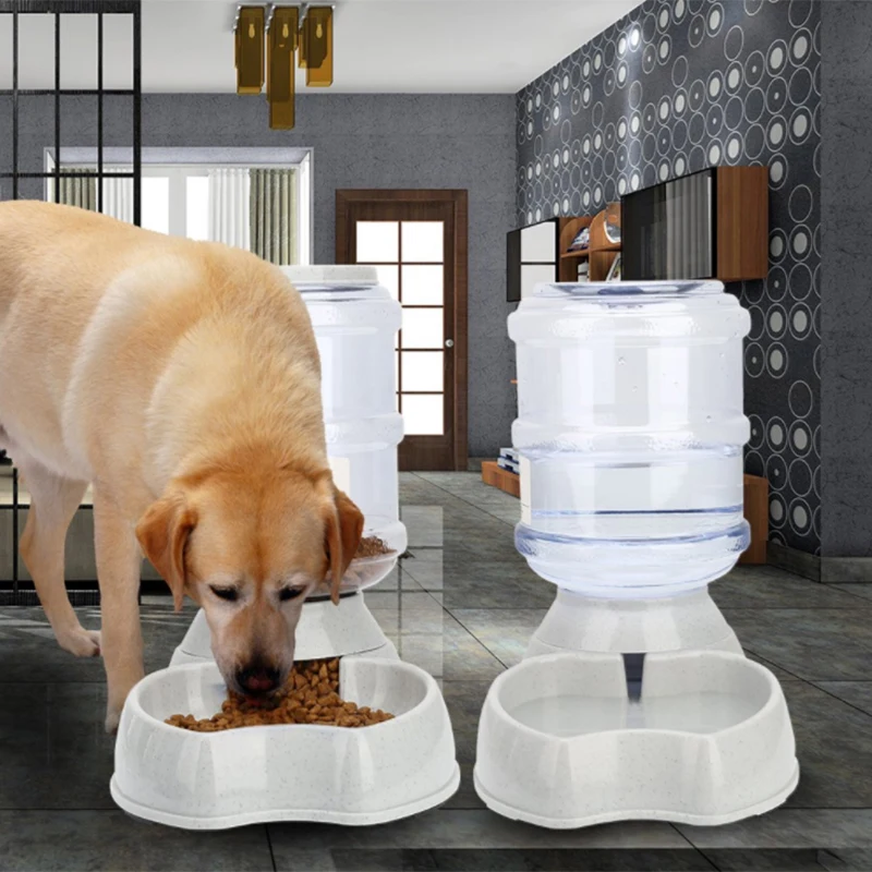 

Honsene -Automatic Cat Feeder,Dog Water Dispenser,1 Gal Pet Automatic Feeder Waterer