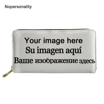 

Nopersonality Custom Your Image Logo Name Leather Wallet for Women Long Female Ladies Credit Card Holders Organizer Phone Bags