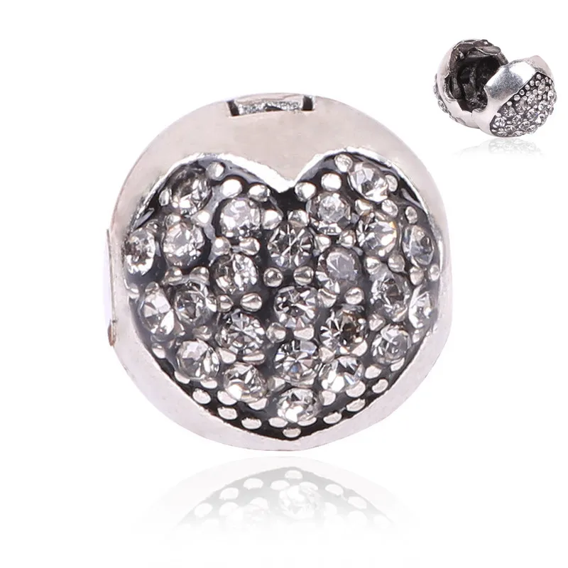 

2019 High Quality European LOVE Safety Stopper Beads Fit Pandora Charms Bracelets Women Crystal Bead Clip Basic DIY Accessorie