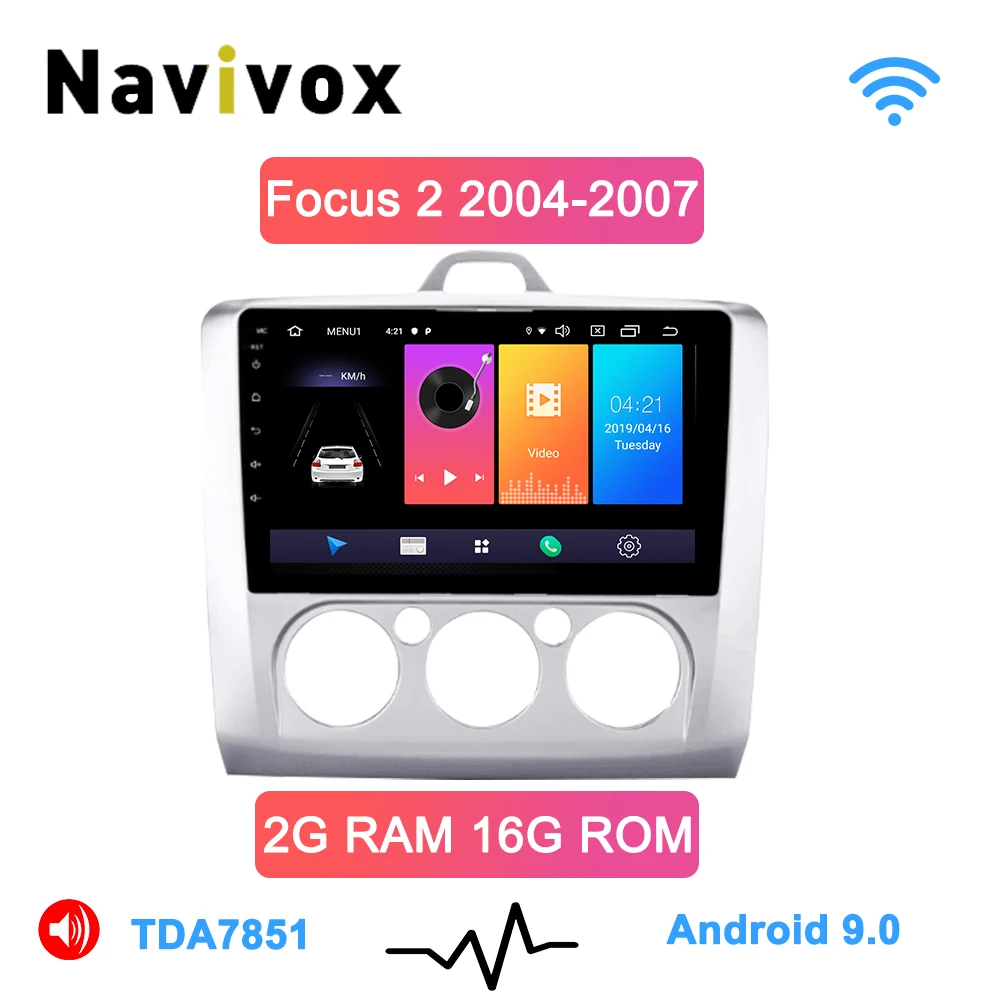 

NAVIVOX 9"Android 9.0Car Multimedia Player GPS Navigation Headunit For For Ford Focus 2 S-Max MK2 accessories Rearcamer