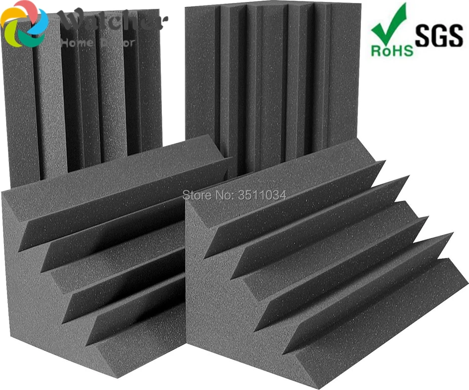 Goedkoop 1 DOOS 4 stks Big size 50x25x25 cm Akoestische Foam Bass Traps Geluidsabsorptie Behandeling voor hoek Muur Geluiddichte Spons