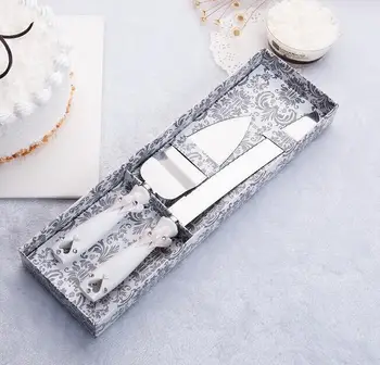 

Free Shipping Personalized Wedding Cake Knife Serving Set Decoration Supplies Custom Name & Date Wedding Favor Gifts