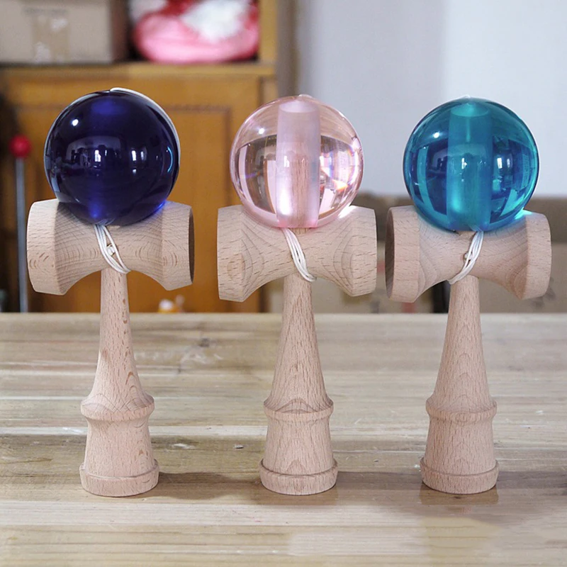 Прозрачные деревянные игрушки Kendama 18 см бук шар Kendama умелый шар для жонглирования игрушки для профессионального отдыха и спорта Bilboquet