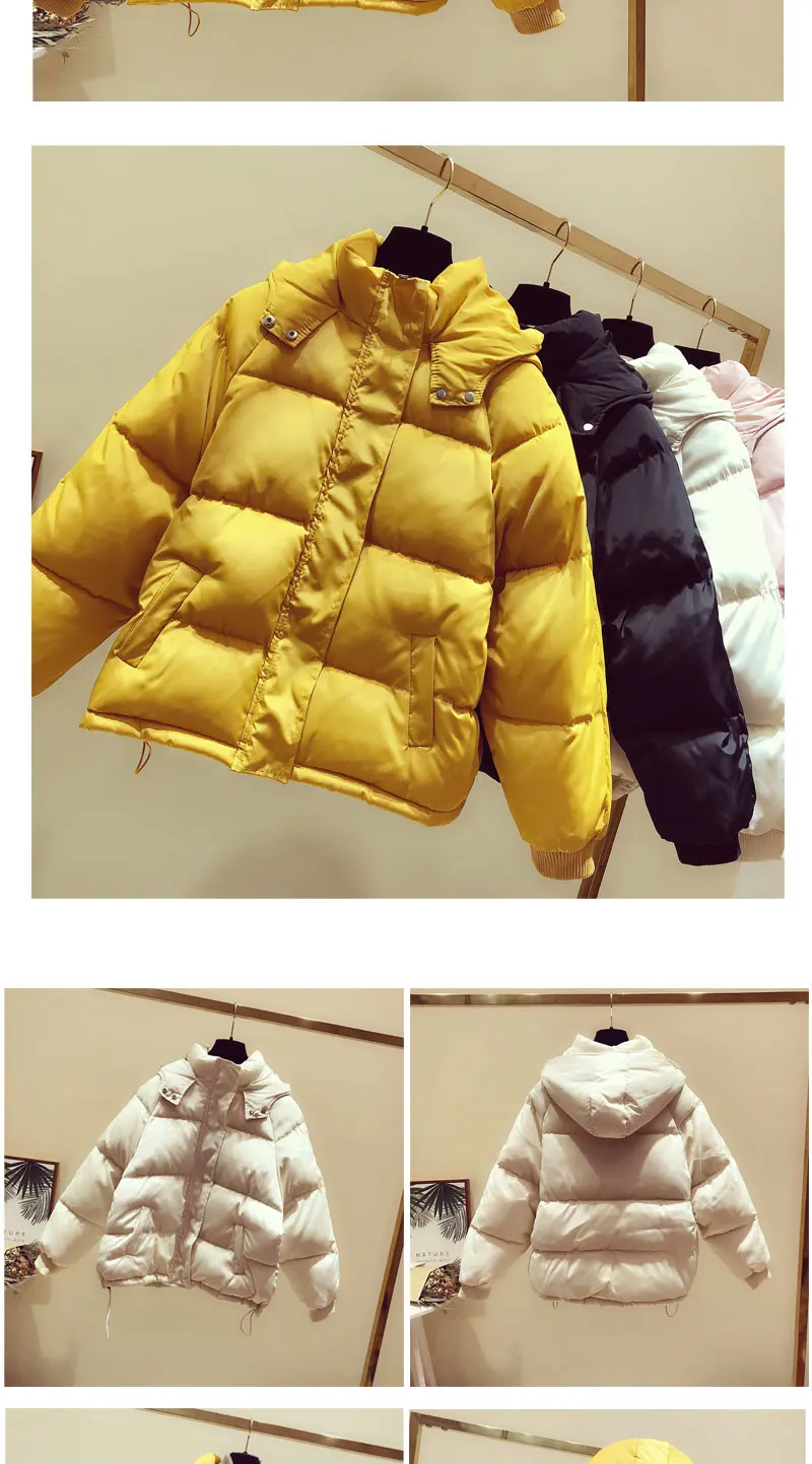 Зимние парки с хлопковой подкладкой для женщин корейский стиль размера плюс 2XL Свободные повседневные пальто Mujer Boyfriend короткая куртка хлопковые пальто A383