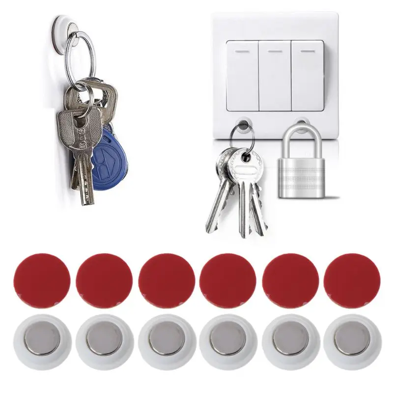 

6Pcs Magnetic Key Holder Racks Organizer Wall Mounted Decor Without Drilling