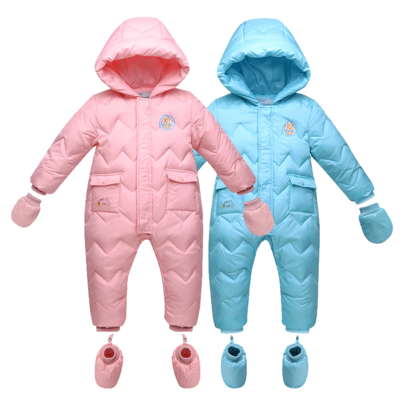 2017 Keep Thick Warm Infant Baby Rompers Winter Clothes Newborn Baby