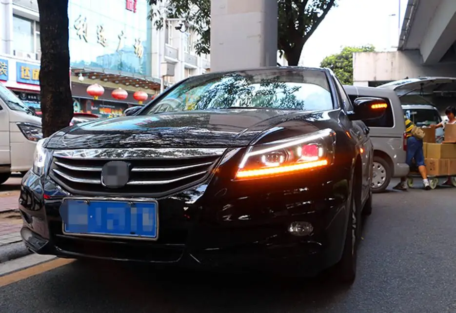 Светодиодный фонарь для Honda Accord 2008-2012 Автомобильный светодиодный фонарь с двойным ксеноновым объективом автомобильные аксессуары дневные ходовые огни противотуманные фары