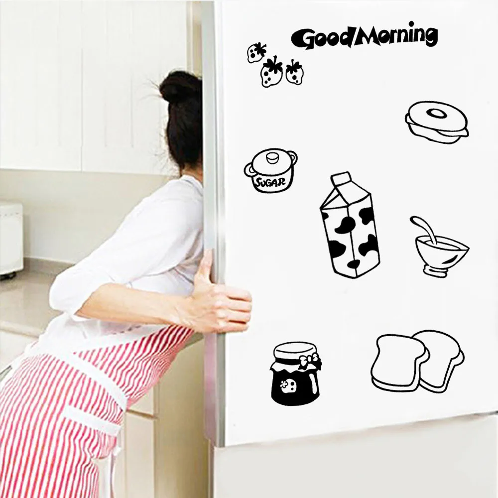 60 Cm X 60 Cm Selamat Pagi Lucu Stiker Kulkas Senang Lezat Dapur