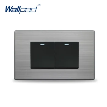 

2019 Hot Sale 2 Gang Reset Momentary Contact Wallpad Luxury Electric Curtain Switch Push Button Wall Switches 118*72mm