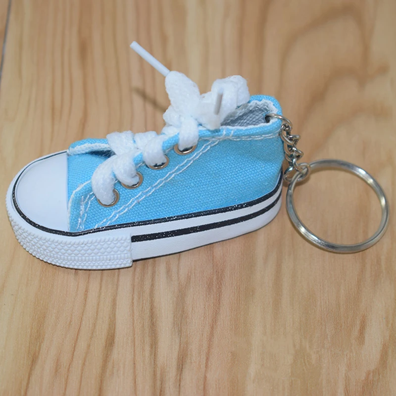1 шт. мини парусиновая обувь тапки брелок для ключей «теннис» креативный брелок цепь моделирование спортивная обувь Забавный брелок кулон подарок - Цвет: Blue