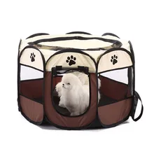 Promotion! Portable Folding Pet tent Dog House Cage Dog Cat Tent Playpen Puppy Kennel Easy Operation Octagon Fence#A