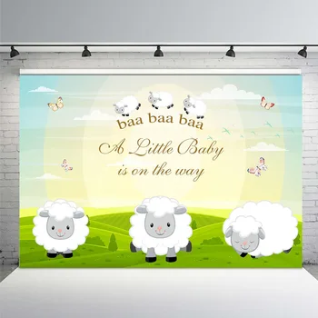 

Backdrop Sheep for Photography Birthday Party Background Spring Backgrounds for Photo Studio Vinyl Cloth Background Photography
