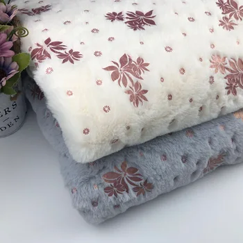 

Stock supply rabbit fur hot flower fabric rabbit plush cloth autumn and winter women's coat toy home textile fabric