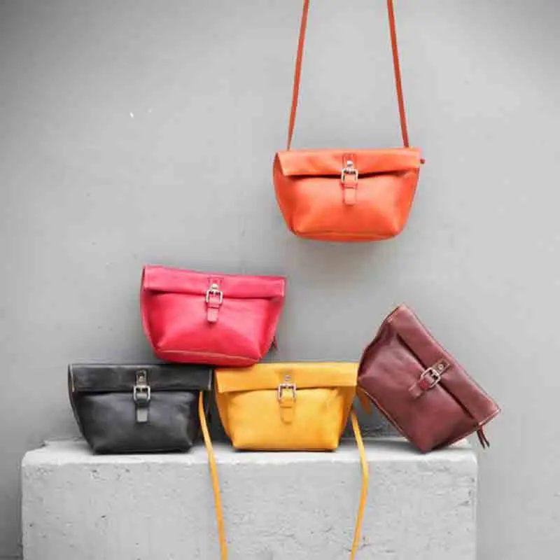

Women Genuine Leather Shoulder Bags Ladies Hot Fashion Retro Elegant Shoulder Messenger Bag Mini Cowhide Womans Shopping Bags