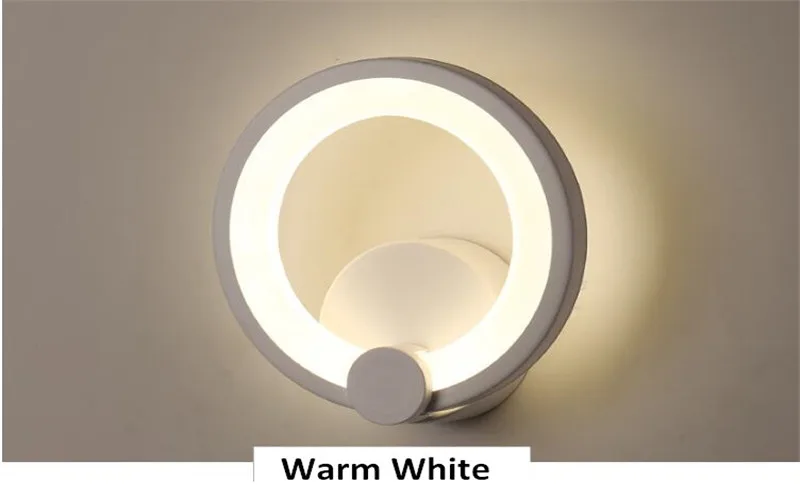 Conduziu a Lâmpada de Parede Luz da Parede Interior Arandelas Alumínio Moderno Branco Anel Loft Cabeceira Luminaria Banheiro Espelho Luz Ac85-265v 12 w 6 Luminárias de parede