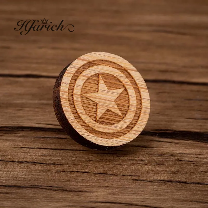 

Hfarich Captain America Wooden Brooch Laser Engraved Lapel Pins Maple Wood Brooches Jewelry For Kids Men