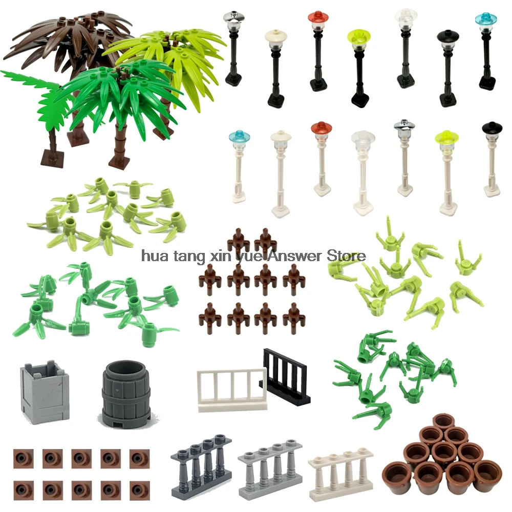 

Legoing Toys Moc parts Creative Series Night Lights Fence Plants Tree Pots Branches Set Small Parts Bricks Child Blocks Legoings