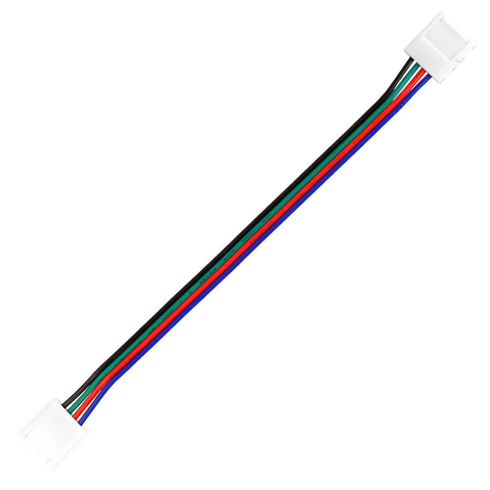 Happyskymall 10Pcs Dual End Connector 2-Conductor Extend Connecting Cable Solderless Welding Cable Wire for 10mm Wide PCB SMD 5050 RGB Color Led Strip Light