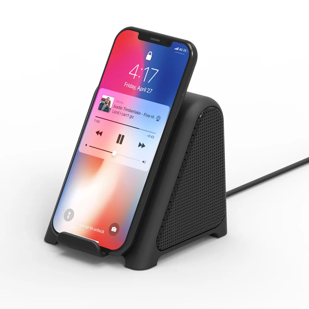 2 в 1 Беспроводное зарядное устройство Bluetooth динамик портативный супер бас