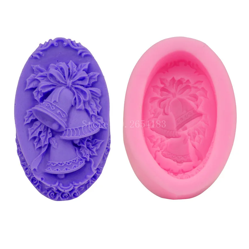 

Christmas Sound of Bell Silicone Fondant Soap 3D Cake Mold Cupcake Jelly Candy Chocolate Decoration Baking Tool Moulds FQ1682