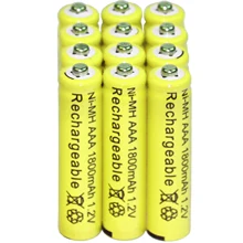 12x AAA 1800mAh 1,2 V NIMH желтые батареи оптом никель-кадмиевый аккумулятор