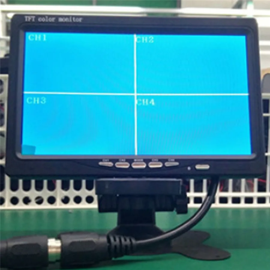 9 inch TFT LCD Screen 4 Way Input Car Monitor 4 Split Rear View Display for Rearview Reverse Camera Car TV Display for Bus Truck