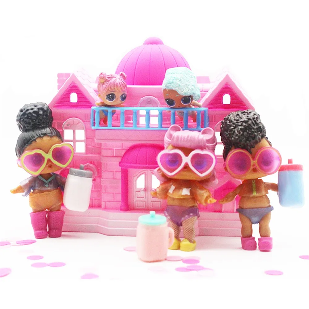 

Doll Accessories Big Pretend Play Princess Doll House Toy Family House For Surprise Dolls Child Girls'Gift Toys Dropshipping D#