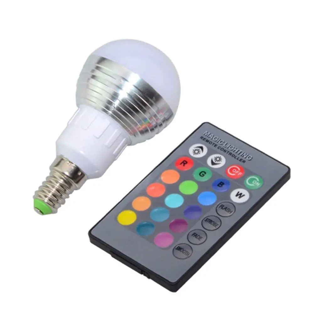 Диммируемая светодиодная RGB лампа 85 265 в E27 E14 16 цветов|Праздничное освещение| |