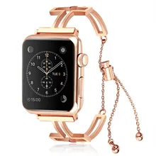 Ремешок из розового золота для Apple Watch 42 мм 38 мм, 40 мм 44 мм сменный ремешок из нержавеющей стали для Apple iWatch Band Series 1 2 3 4