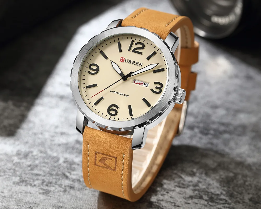 CURREN Мужские часы с кожаным ремешком кварцевые наручные часы повседневные бизнес Дата водонепроницаемые мужские часы Relogio Masculino Montre Homme