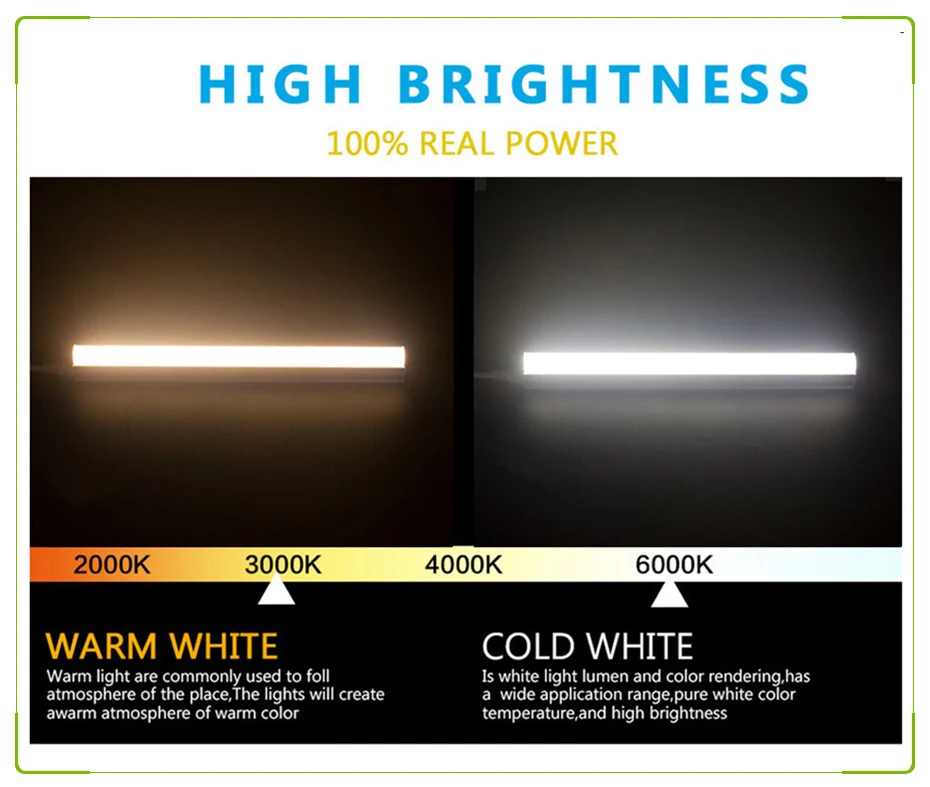 Светодиодный светильник T5, 220 В, 230 В, 240 в, Флуоресцентный светильник из ПВХ пластика, 30 см, 6 Вт, светодиодный светильник на стену, Теплый Холодный белый