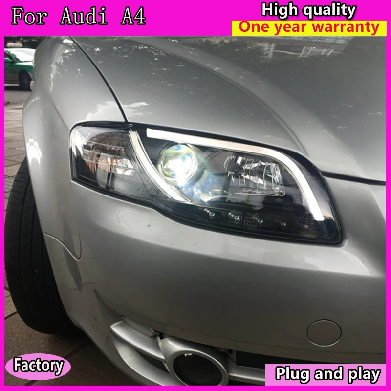 Автостайлинг для Audi A4 B7 фары 2005 2008 светодиодный ные DRL линзы двойной луч H7 HID
