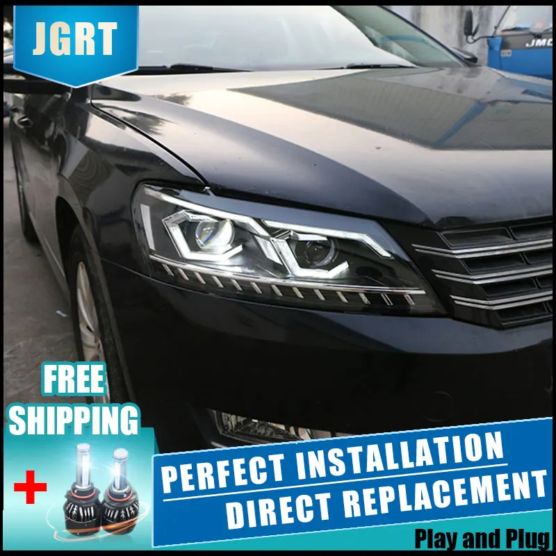  2PCS LED Headlights ForVolkswagen Passat 12-15 Car Led Lights Double Xenon Lens Car Accessories Day - 32988847024