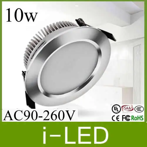 Серебряный корпус CREE 10 W светодиодный потолочный светильник Встраиваемый AC85-265V 650LM Холодный/теплый белый 3000 k светильник Светодиодные лампы для дома