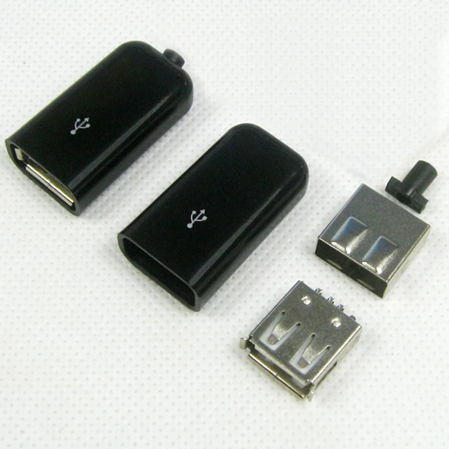 2 комплекта DIY USB тип A Тип сварки гнездовой разъем 3 в 1 адаптер Белый Черный|l