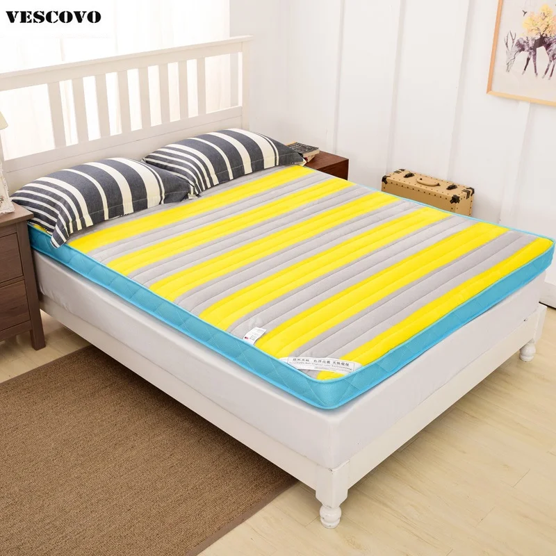 Fashion velvet mattress 10cm thick sponge mattress yellow ...