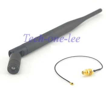 

5 piece 2.4 GHz 5dBi WiFi Antenna Aerial RP-SMA Male Wireless Router+5 piece Mini PCI U.FL IPX to RP SMA Male Pigtail Cable