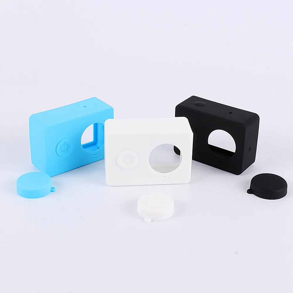 new for xiaomi yi colorful silicone rubber skin housing with protective lens new for xiaomi yi colorful silicone rubber skin housing with protective lens