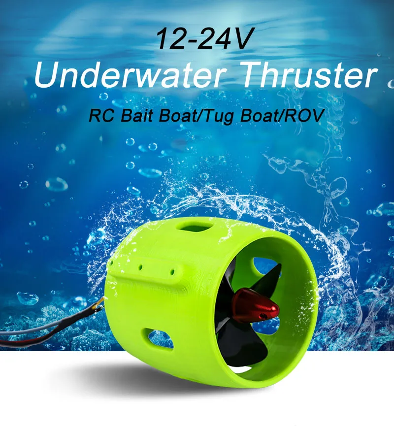 

30-200W Underwater Thruster 4-blade Propeller Brushless Motor 12-24V 20A ROV Propulsor for RC Tug Bait Boat DIY Parts