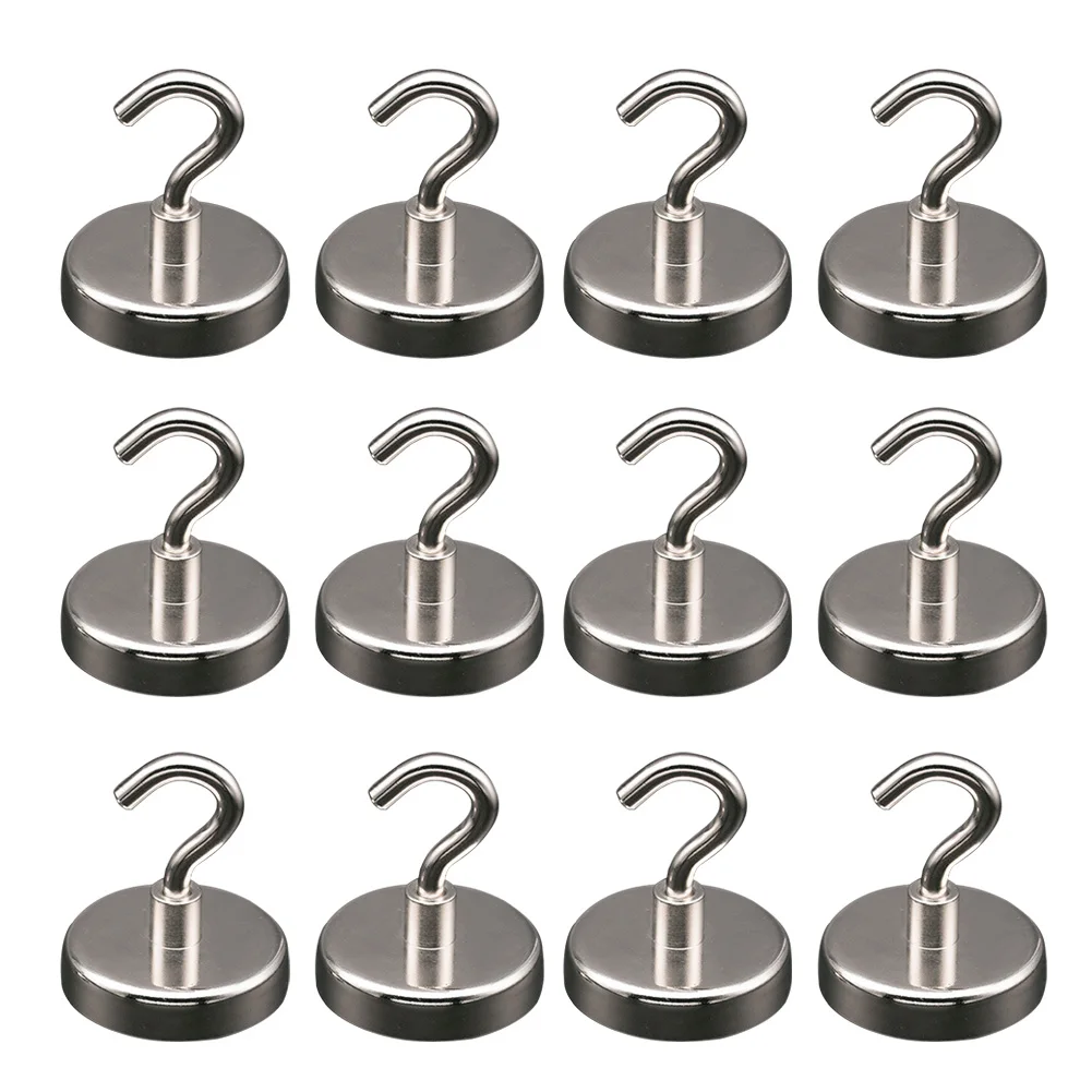 

12pcs Metal Surface Home Wall Neodymium Kitchen Hook Circular Hanger Holder Support Magnetic Ultra Strong
